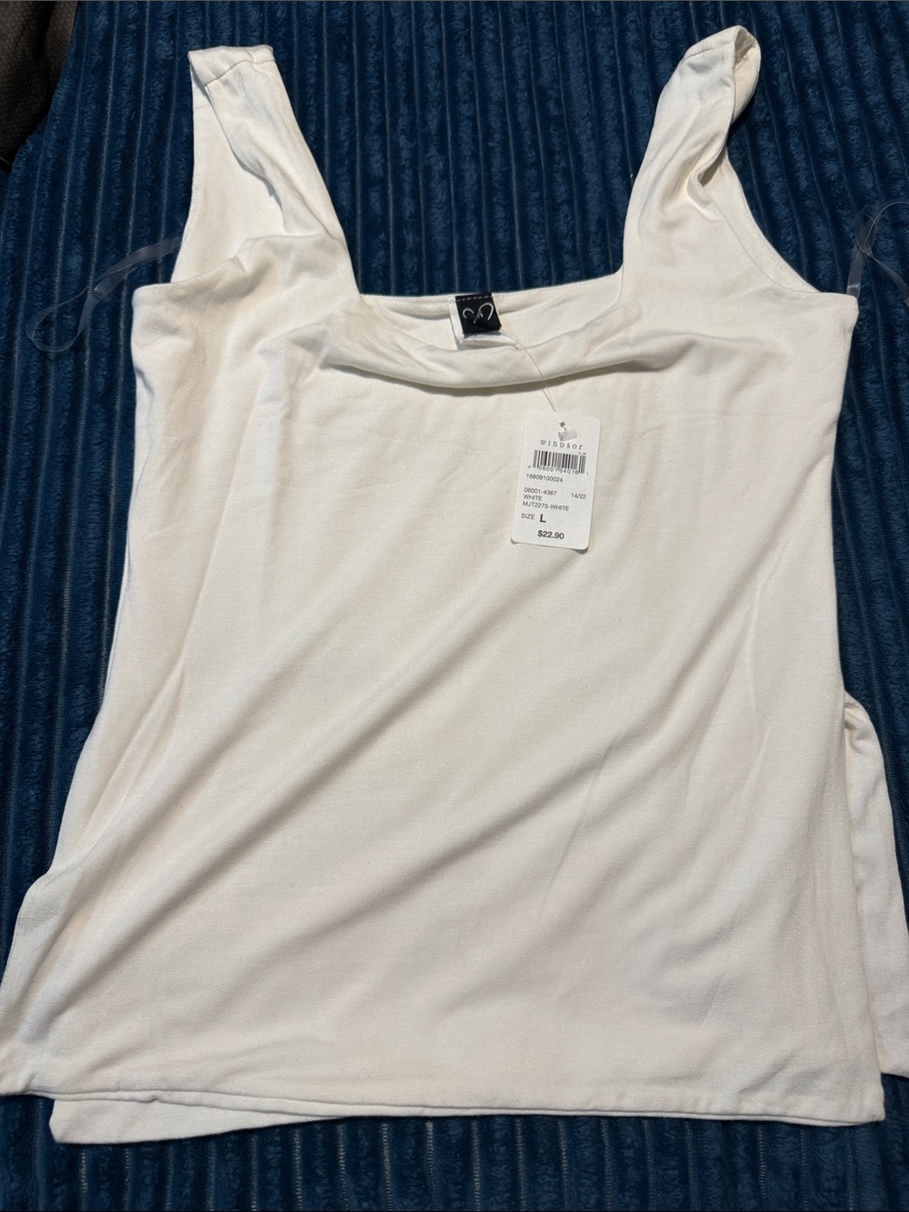 Windsor White Scoop Neck Tank Top